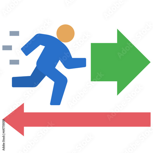 moving flat style icon