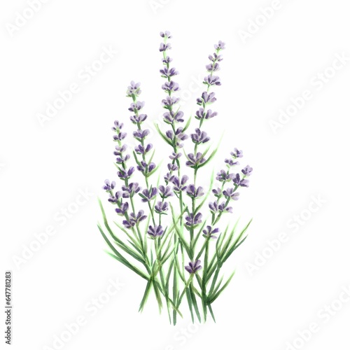 Fototapeta Naklejka Na Ścianę i Meble -  Bouquet of lavender isolated on white, hand drawn marker illustration in watercolor technique. For postcards, greeting cards, scrapbooking, any design ideas