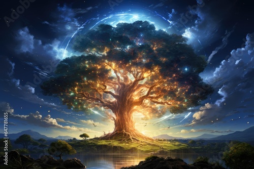 Fantasy Realm's World Tree with Astral Energy
