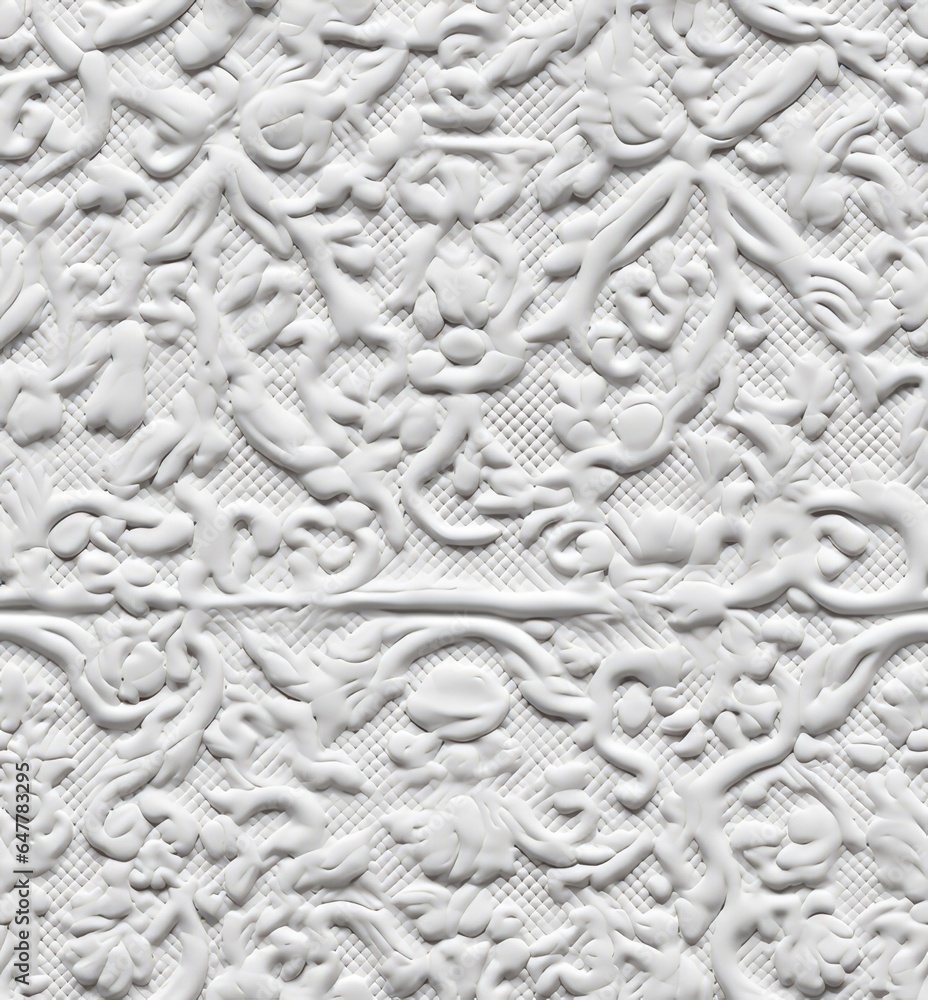 Patterns on the ceiling gypsum sheets of white flowers, plaster background - floral pattern, seamless pattern. SEAMLESS PATTERN. SEAMLESS WALLPAPER. 