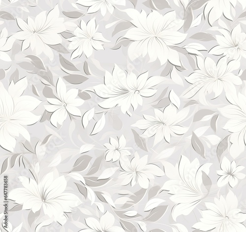 Flowers on the old white wall background, digital wall tiles or wallpaper design. SEAMLESS PATTERN. SEAMLESS WALLPAPER.