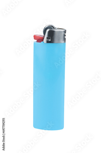 blue cigarette lighter isolated