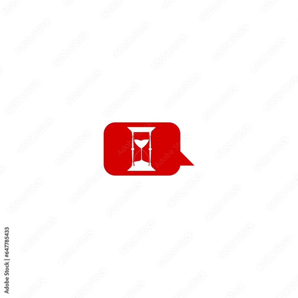 Fototapeta premium Speech bubble with Hourglass icon. Hourglass time icon