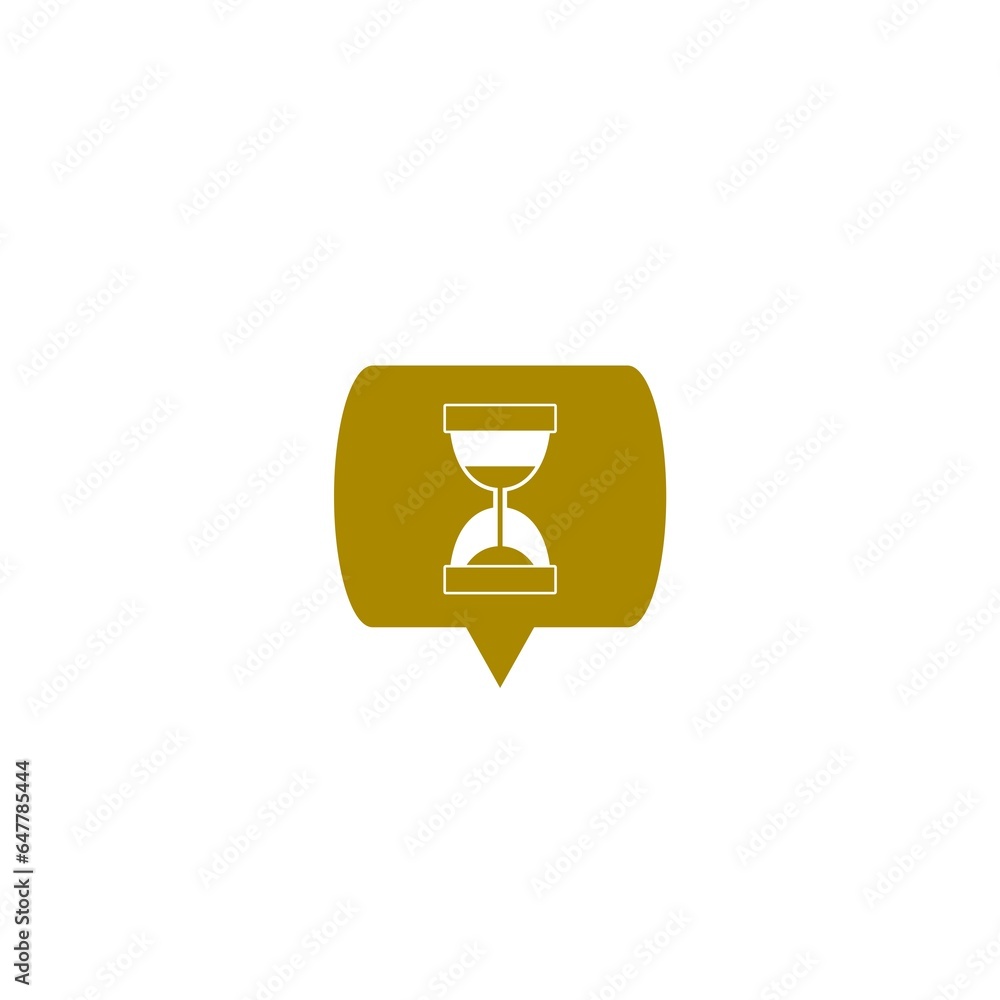 Speech bubble with Hourglass icon. Hourglass time icon Speech bubble with Hourglass icon. Hourglass time icon