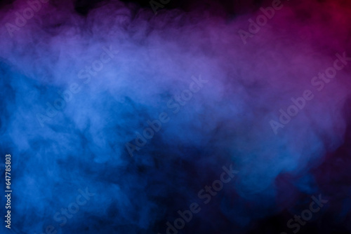 Blue and purple steam on a black background.