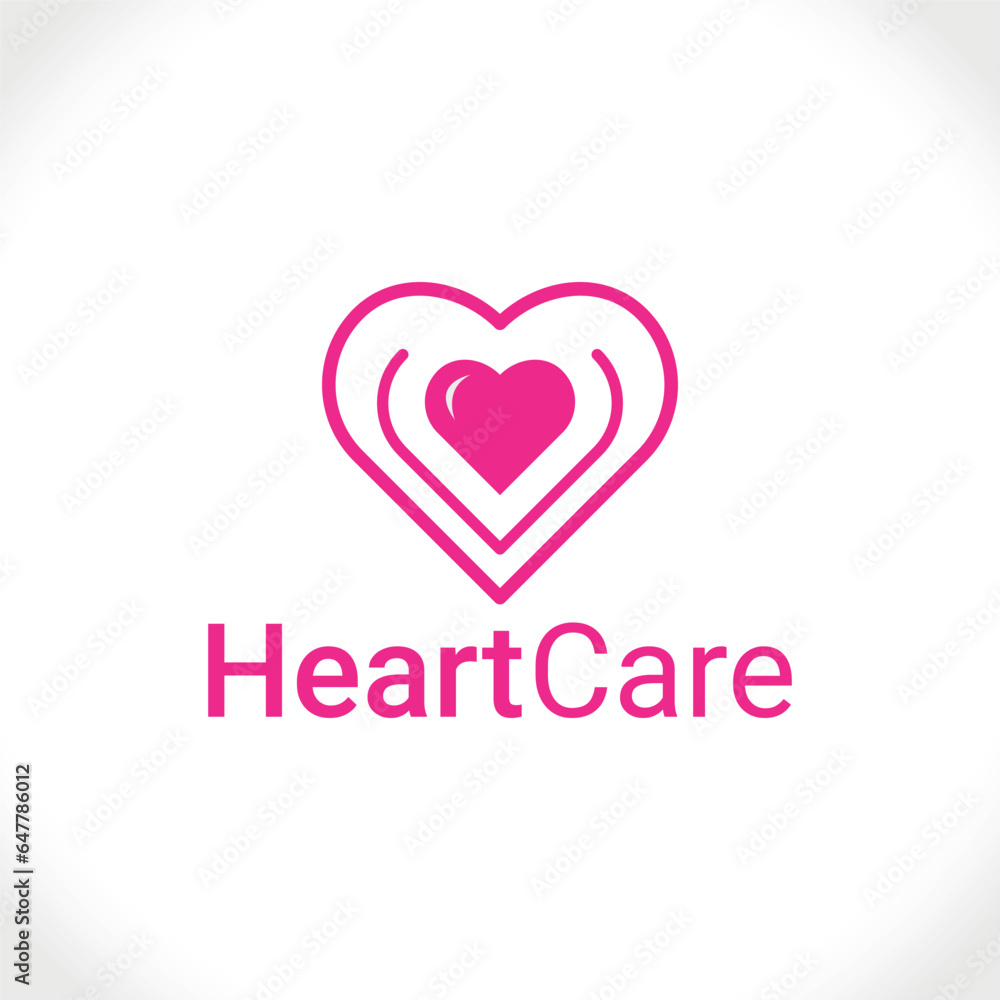 heart care logo design template