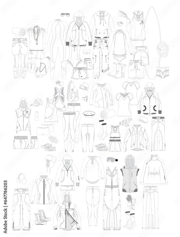 vector clothing drawn illustrations