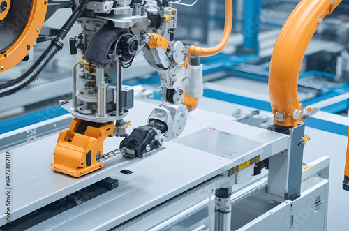 Dive into the world of precision manufacturing with our image capturing a robotic arm delicately assembling intricate components. Witness the excellence of Industry in action