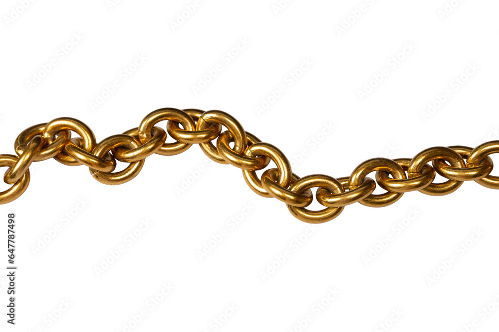Fototapeta premium Golden chain isolated on white background.
