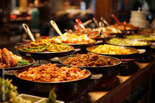 Thai cuisine - food buffet in Bangkok., generative ai © FoodArts