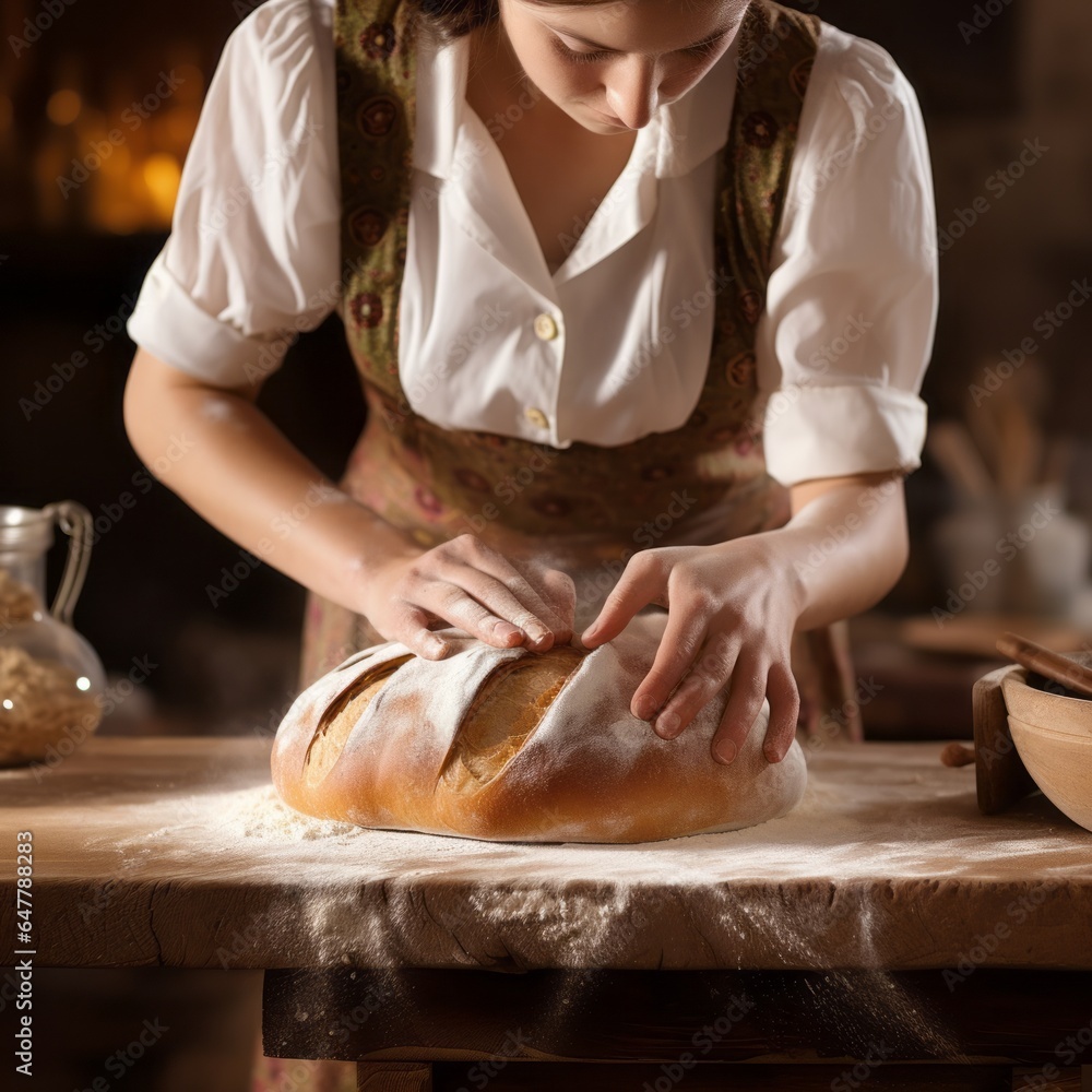 The Dough Whisperer: Woman Baker Creating Bread The Dough Whisperer: Woman Baker Creating Bread