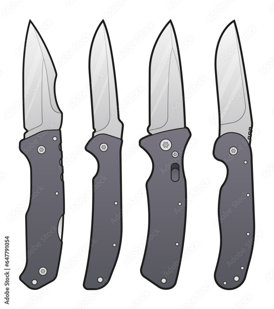 Vector illustration of combat knives set Vector illustration of combat knives set