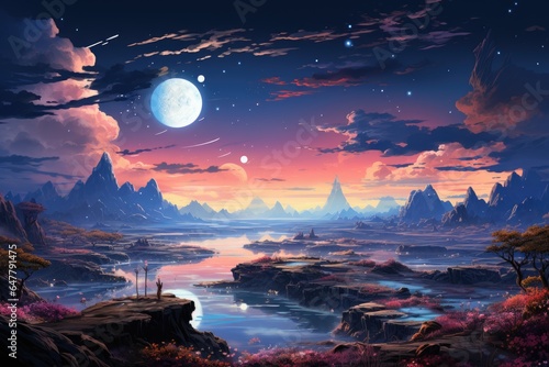 Visual Novel Landscape: Magical Astral Energy Field