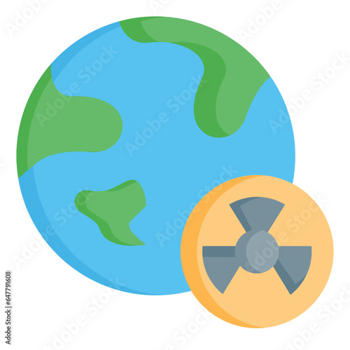  landslides, Disaster, Nuclear, radiation, Earth, nuclear energy Icon, Flat style icon vector illustration, Suitable for website, mobile app, print, presentation, infographic and any other project.