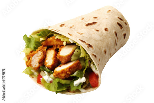 Delicious Chicken Wrap Isolated on a Transparent Background