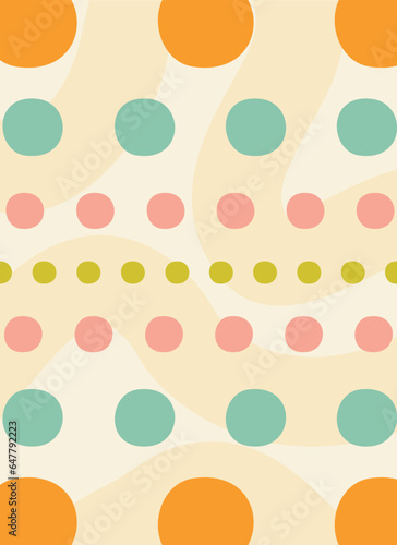 colorful bright abstract poster made of circles