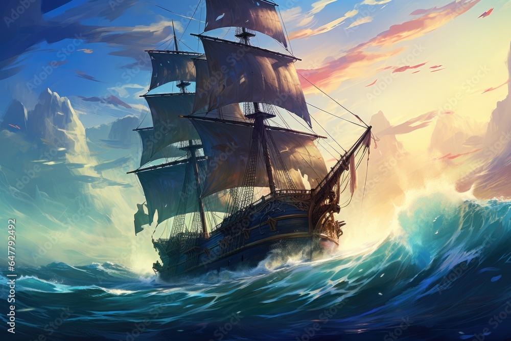 High Seas Adventure in the Fantasy World's Galleon