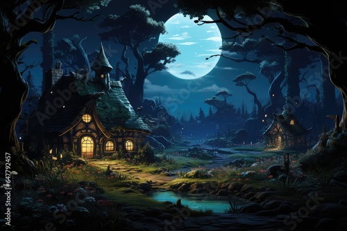 Fantasy Realm's Secluded Cabin in Enchanted Woods