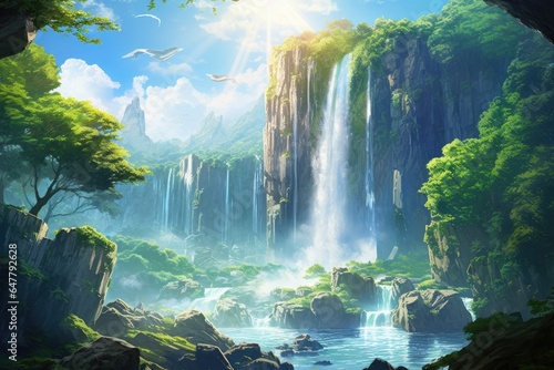 Fantasy Realm's Enchanted Forest Waterfall