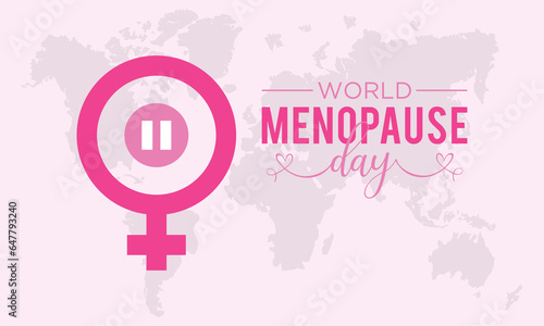 World Menopause Day is observed every year on the 18th October. Vector template for banner, greeting card, poster with background. Vector illustration.