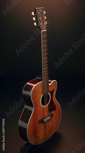 une guitare acoustique, généré par IA photo