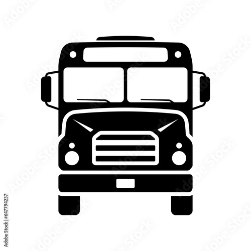 Bus icon. Black silhouette. Front view. Vector simple flat graphic illustration. Isolated object on a white background. Isolate.