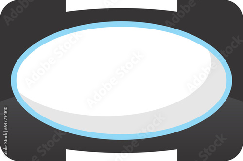 makeup mirror icon black with lite blue outline 