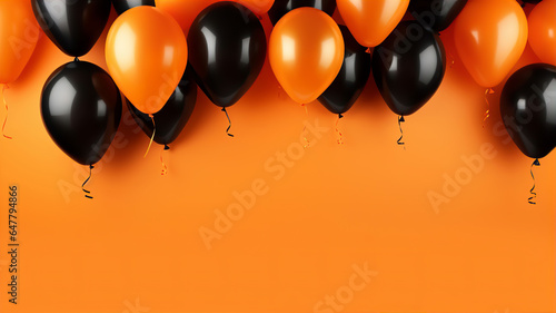 Fotografia Orange Black Halloween Autumn Party Balloons Background
