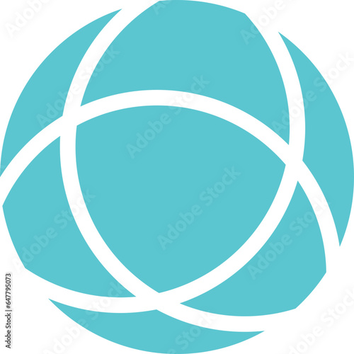 blue ball icon with line transparent