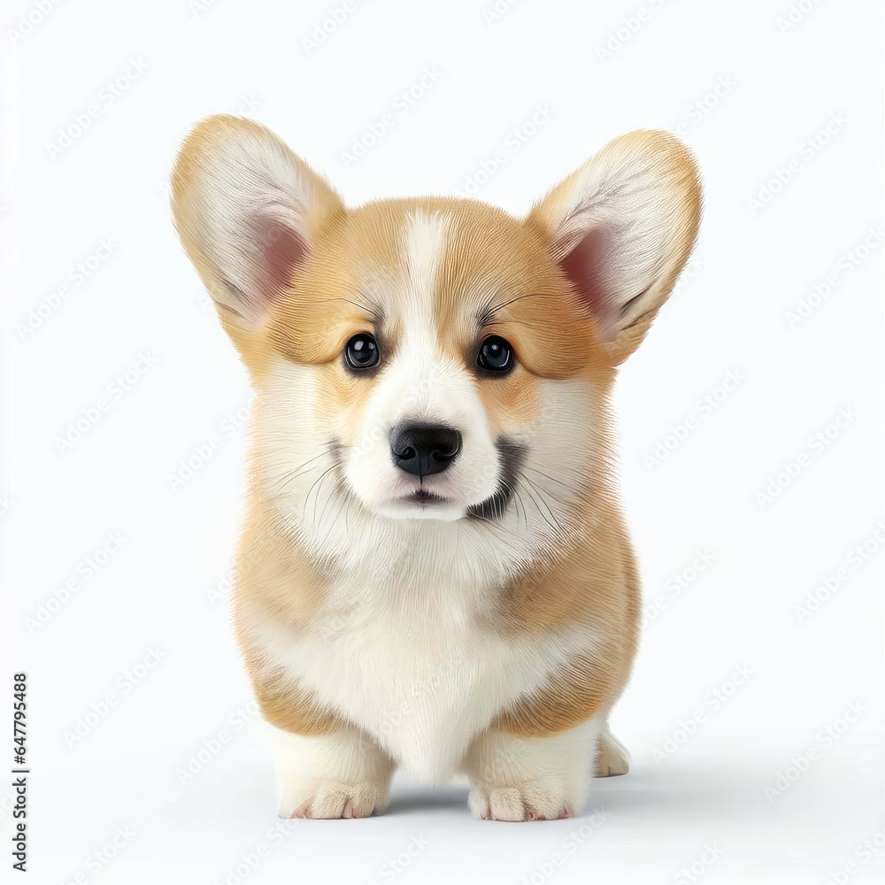 Baby Corgi's Fluffy Fur, Generative AI Baby Corgi's Fluffy Fur, Generative AI
