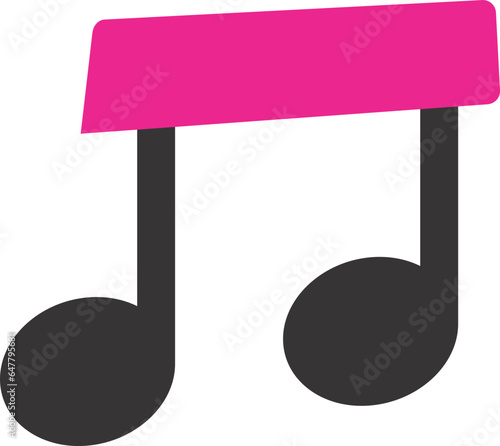 music notes icon pink and black transparent