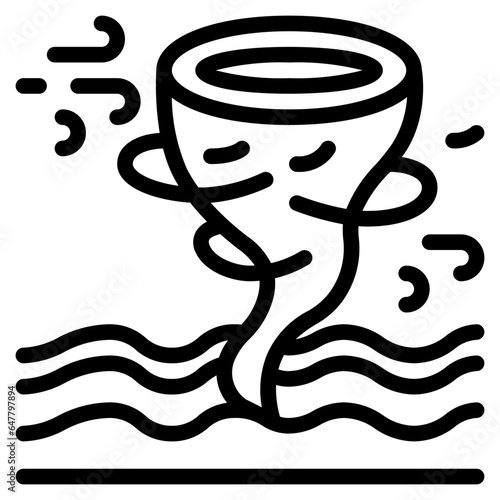  Hurricane, Disaster, tornado, sea, cyclone, vortex, Storm,  Icon, Line style icon vector illustration, Suitable for website, mobile app, print, presentation, infographic and any other project.