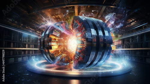 a high-energy particle accelerator experiment, showcasing the pursuit of fundamental knowledge in particle physics photo