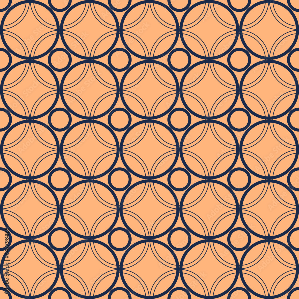 Naklejka premium Vector. Seamless mediterranean geometric pattern, ornamental swatches. Talavera template. Portuguese Azulejo. Turkish decoration. Moroccan mosaic. Spanish porcelain. Ceramic dishes, folk ornament.