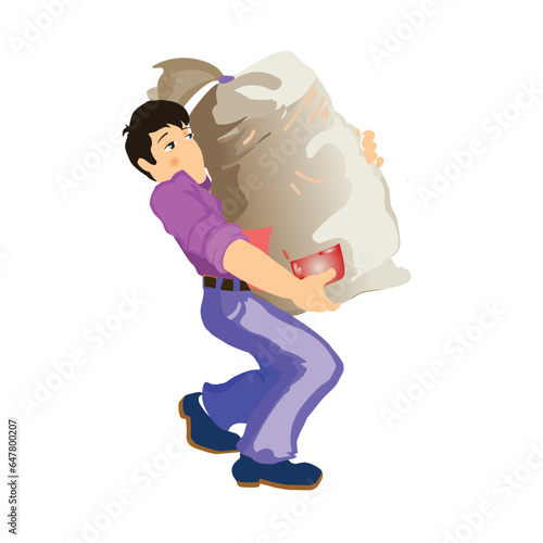 loader man isolated vector illustration on white background
