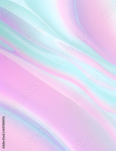 Abstract modern holographic background. In pale violet  pink and mint colors with irregularities