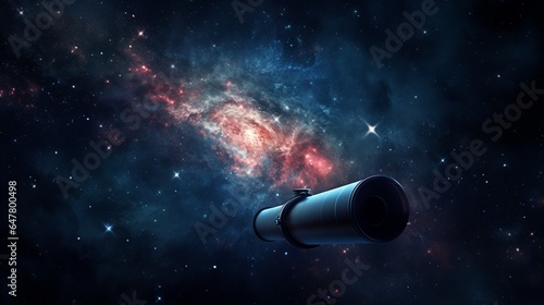 a telescope capturing distant galaxies in deep space, emphasizing our exploration of the universe's vastness