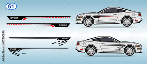 American muscle car side door sticker stripe design. Auto vinyl decal template. 
Suitable for print or cut (Silhouette, cricut cameo etc.)
Scaling without loss of quality for different car model.
