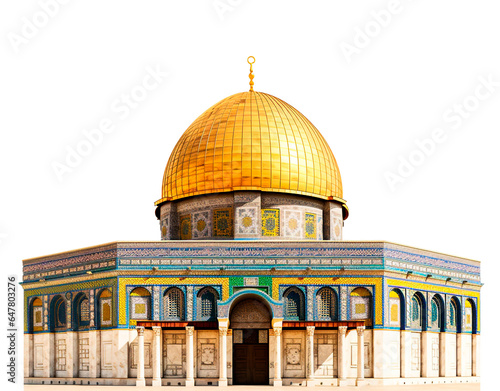 Fototapeta The Dome of the Rock in Jerusalem, isolated object, transparent background