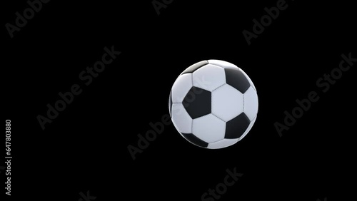 Soccer ball rolling. Alpha channel.