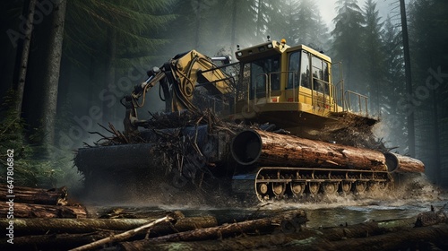 the process of logging by machines