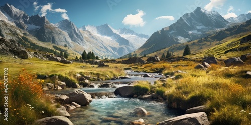 Scenery view on a beautiful...