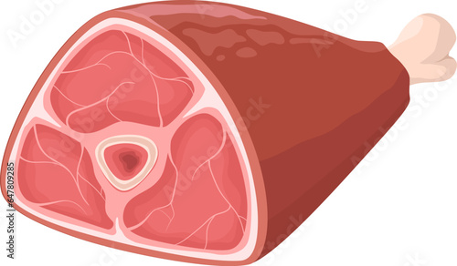 Ham leg vector illustration on white background.