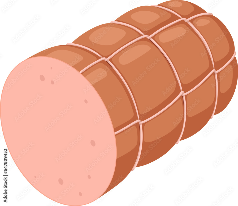 Boiled sausage. Vector illustration on a white background. Boiled sausage. Vector illustration on a white background.