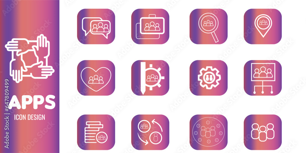 App icon design with colour gradient App icon design with colour gradient