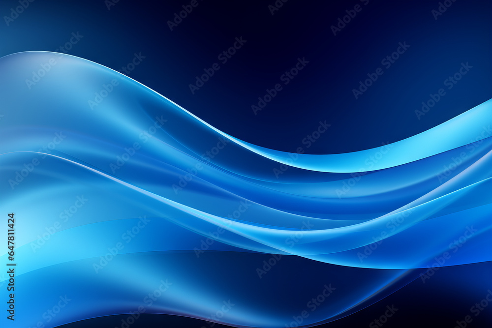 Fototapeta premium Blue background with smooth lines, abstract artwork