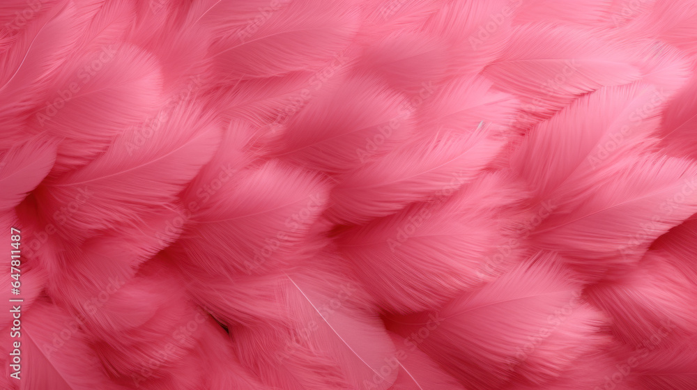 Pink feathers as a background, close-up, soft focus