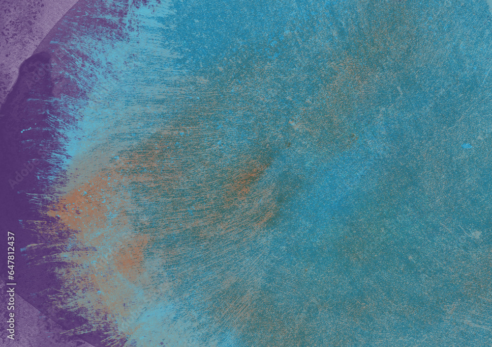 Textura abstracta de acuarela en tonos fríos, morados y azules. Textura real hecha a mano mezclando distintas acuarelas - obrazy, fototapety, plakaty 
