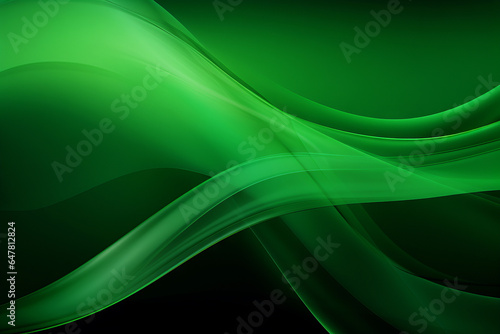 Green background with smooth lines, abstract artwork