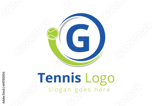 Letter G Tennis Logo Design Vector Template. Tennis Sports Logotype Design Symbol
